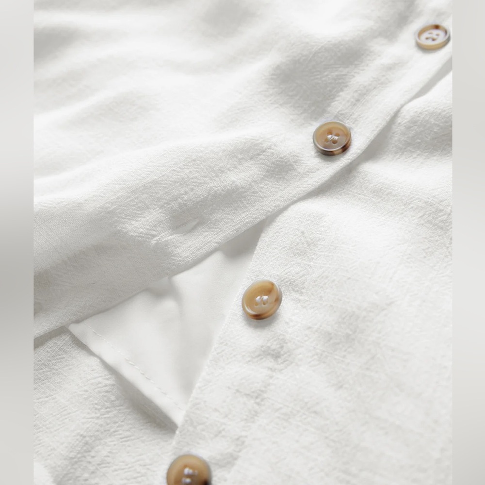 Commense White Button-Front Mini Dress - Picture 4 of 5